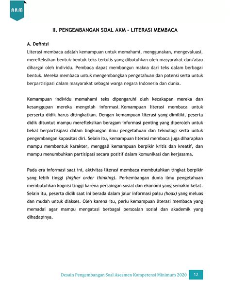 Desain Pengembangan Soal Akm Pdf