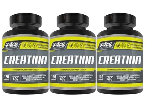 Kit 3 Creatina Monohidratada Pura 120 Capsulas 3000mg Fnb Flora