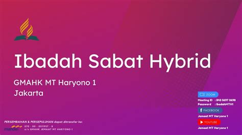 Ibadah Sabat Jemaat Mt Haryono Jakarta Desember Youtube