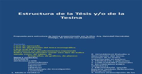 02 Estructura De La Tesis O Tesina Pdf Document