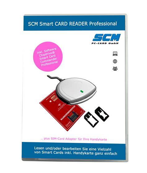 SCM Smart CARD READER Professional Kartenleser Plus Software Zum