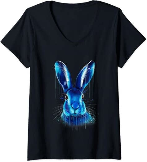 Damen Süßer Hase T Shirt Mit V Ausschnitt Amazonde Fashion