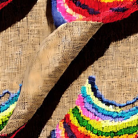 Hessian Burlap Design Bigger Stitch Multi Coloured · Creative Fabrica