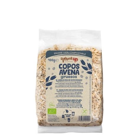 COPOS DE AVENA GRUESOS GLUTEN FREE 100 400 GR MUESLIUP