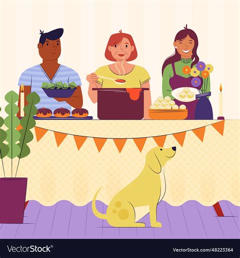 Hand Drawn Potluck Royalty Free Vector Image VectorStock