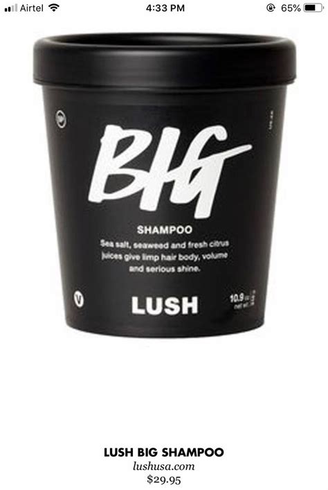 Adds Texture To The Hair Lush Big Shampoo Glassware Lush Big