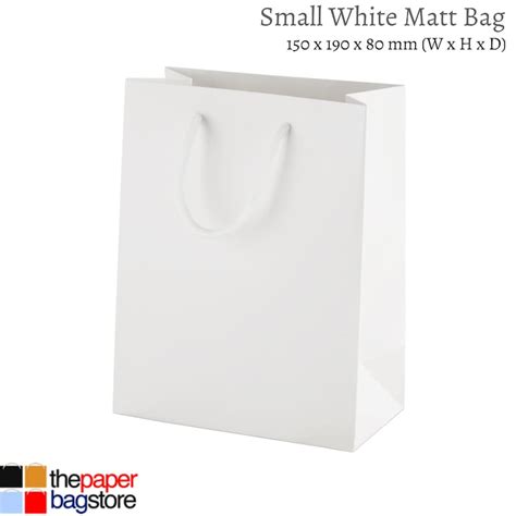 Luxury White Matt Boutique T Bags 6 Sizes Avaliable With Etsy Uk