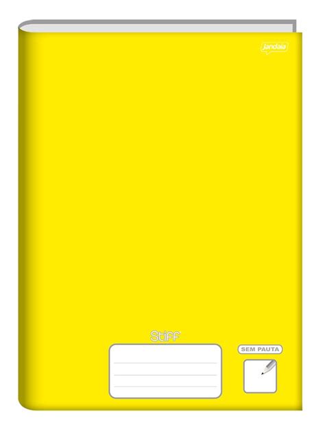 CADERNO BROCHURA 96 FOLHAS CAPA DURA SEM PAUTA STIFF AMARELO JANDAIA