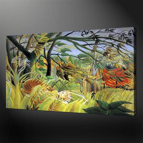 Canvas Print Art | TIGER SURPRISED CLASSIC HENRI ROUSSEAU CANVAS WALL ...