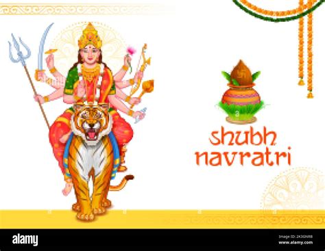 Sherawali Maa In Happy Durga Puja Subh Navratri Indian Religious