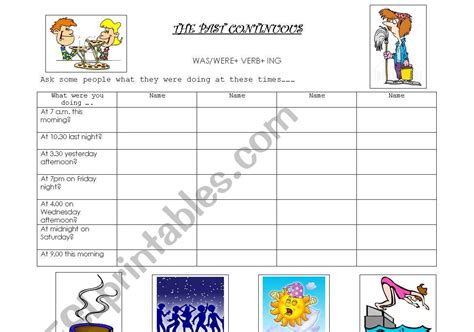 Past Continuous Speaking Activity Esl Worksheet By Tanya Acton