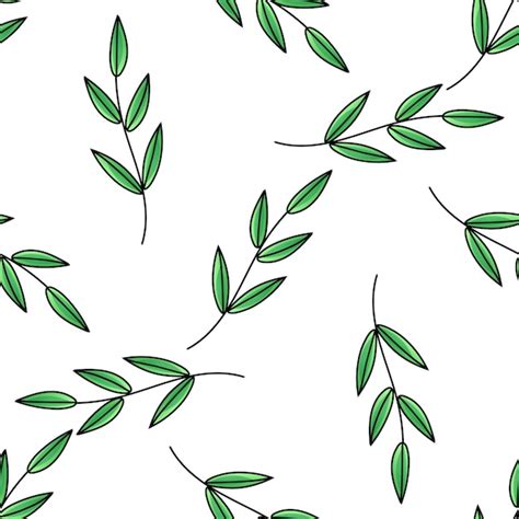 Premium Vector | Cute twig with leaves seamless pattern vector ...