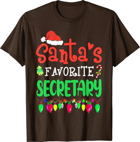 Santas Favorite Secretary Christmas Santa Claus T Shirt