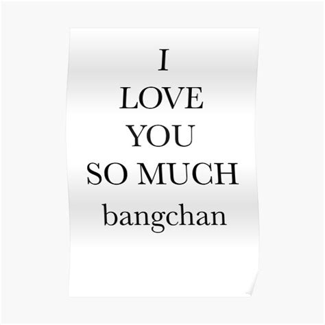 Bangchan Ilysm Poster For Sale By Marisaurban Redbubble