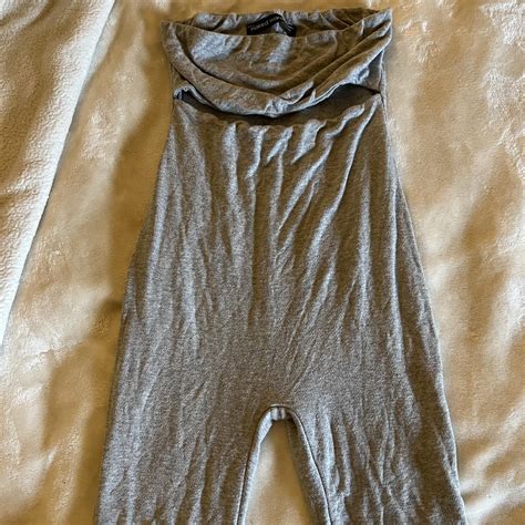 Naked Wardrobe Women S Grey Playsuit Romper Depop