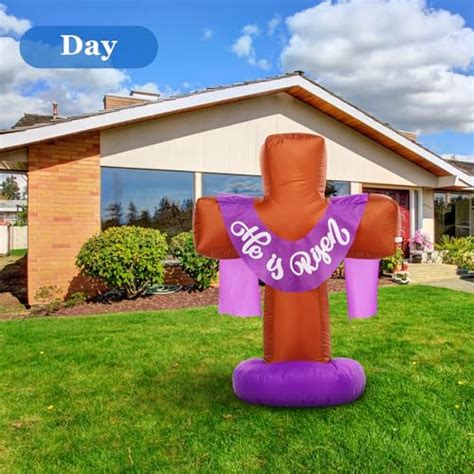 Pullcrease Easter Inflatable 33 Ft Cross Decoration Christian