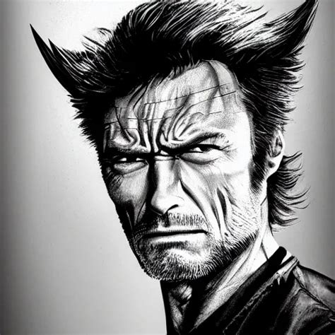 Clint Eastwood As Wolverine Metal Claw Out X Men Stable Diffusion