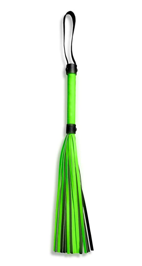 Flogger Ouch Glow In The Dark Schwarz Gr N Peitschen Paddel