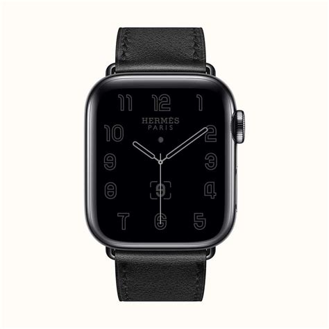 Hermès Noir Swift Leather Series 7 41mm Apple Watch Space Black Double