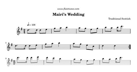 Mairi S Wedding Trad Scottish Free Flute Sheet Music Flutetunes