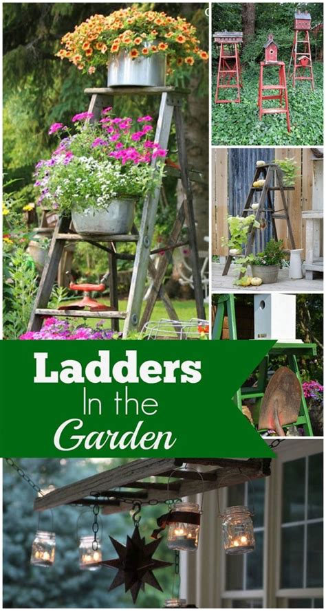 Wooden Ladders As Garden Art - House of Hawthornes