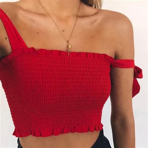 Buy Tie Bow Chiffon Camis Streetwear Tube Top Women