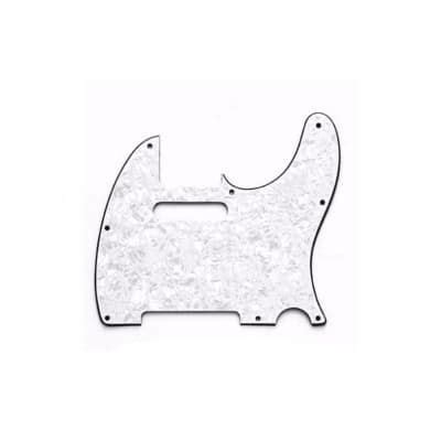 Allparts PG 0562 8 Hole Pickguard Telecaster WP W B W White Pearloid