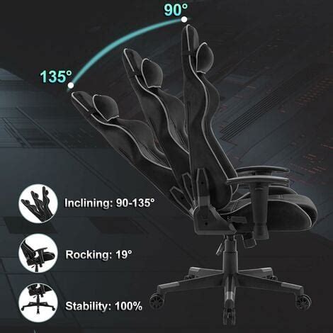 WOLTU Silla Sillón Gaming Escritorio Oficina Hogar Reclinable Giratorio