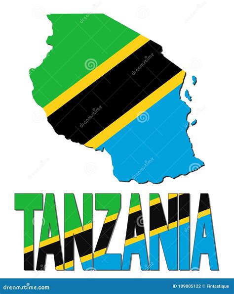 Bandera Del Mapa De Tanzania Y Ejemplo Del Texto Stock De Ilustraci N