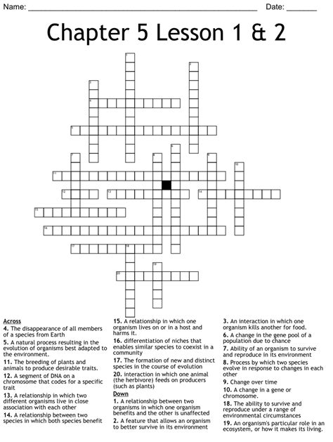 Chapter 5 Lesson 1 And 2 Crossword Wordmint