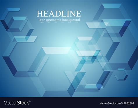 Hi-tech blue geometric background Royalty Free Vector Image