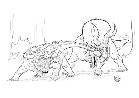 Ankylosaurus vs Triceratops [Art by Me] : r/Naturewasmetal