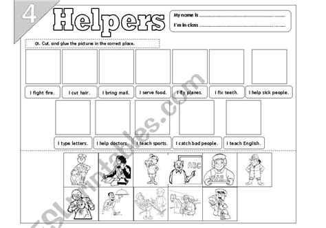 Helpers 04 Esl Worksheet By Dedicatedteacher