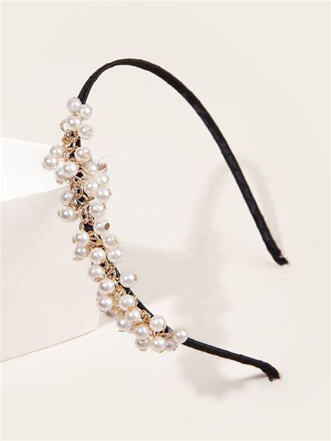 Faux Pearl Decor Headband Embellished Headbands Faux Pearl Pearls