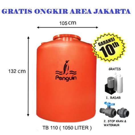 Jual TANGKI AIR WATER TANK TOREN MERK PENGUIN 1050 LITER Jakarta