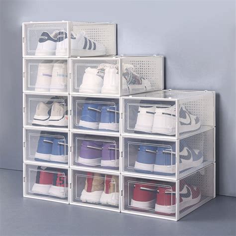 Rebrilliant 12 Pair Stackable Shoe Storage Box And Reviews Wayfair