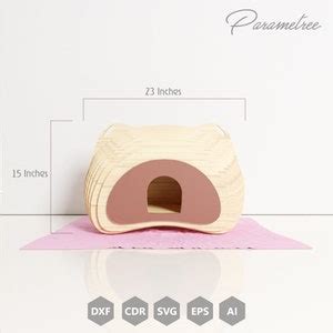 Parametric Design Cathouse Pet House Svg Template Dxf Files For Cnc