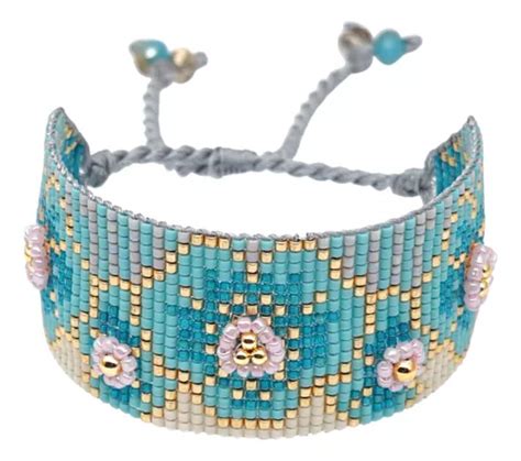 Pulsera Miyuki Mujer Brazalete Flores Artesanal Bohemia Chic