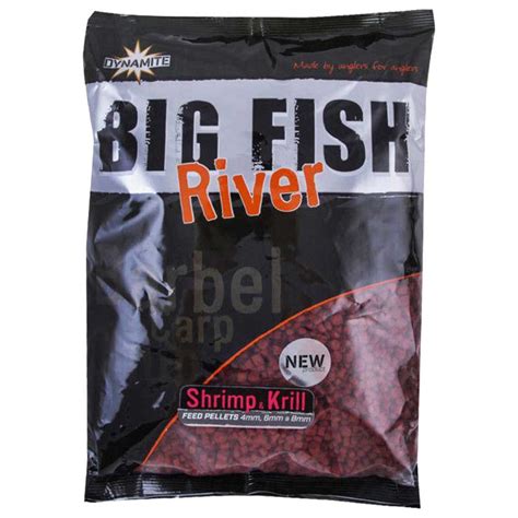 Dynamite Baits Big Fish River Pellets Shrimp And Krill 1 8Kg Brown Waveinn