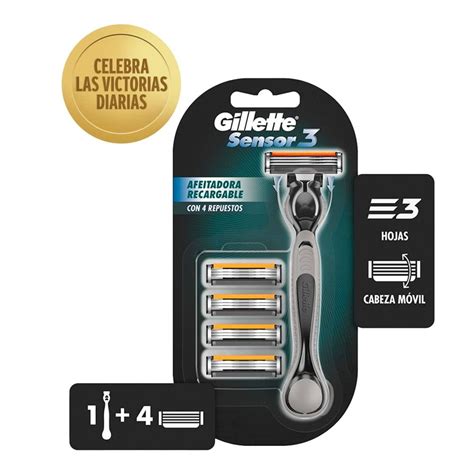 Rastrillo Mango Repuestos Gillette Sensor3 5 Pzas Bodega Aurrera