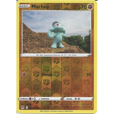 Pokemon Trading Card Game 086 196 Machop Reverse Holo SWSH 11 Lost