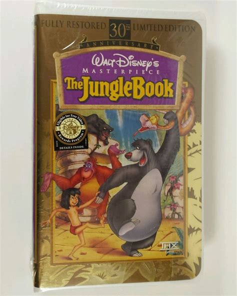 Walt Disney Masterpiece The Jungle Book Vhs Video Th Anniversary