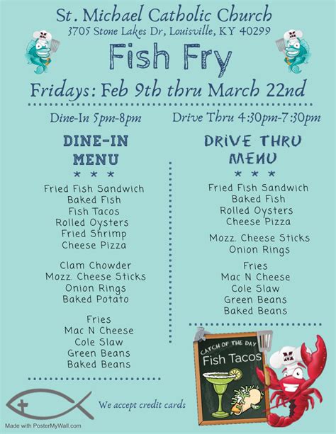 Fish Fry Menu