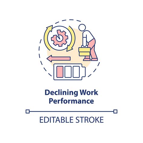 Declining Work Performance Concept Icon Avoidance Work Tasks Employee