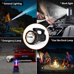 Geprosma Led Torch Rechargeable With Lantern Super Bright Big