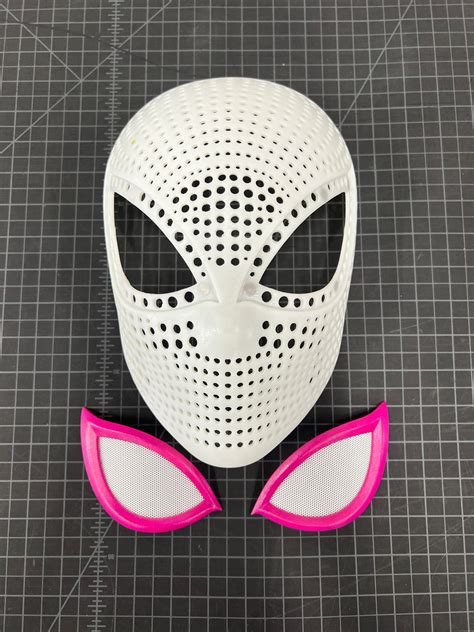 Super Hero Spider Gwen Cosplay Mask With 3d Print Face Shell Etsy