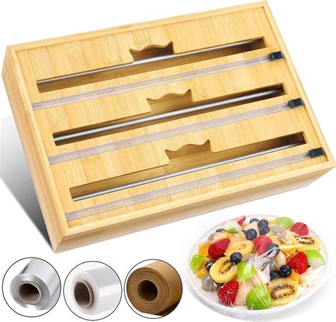 Amazon Himimi Foil And Plastic Wrap Dispenser Bamboo With Cutter