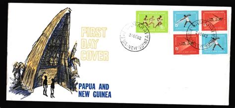 1962 PAPUA New Guinea Commonwealth Games Pre Decimal Stamp First Day