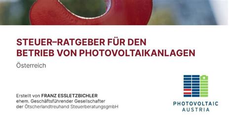 Pv Austria Steuer Ratgebers Elektrobranche At