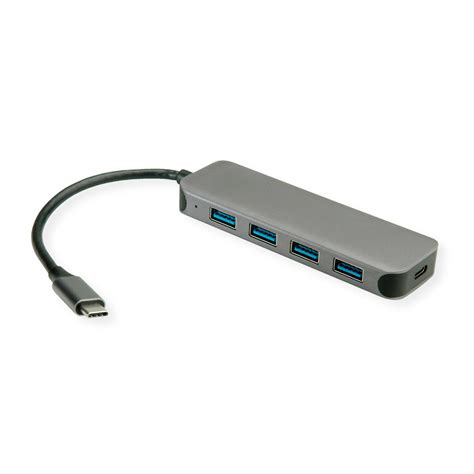 Value Usb 32 Gen 1 Hub 4 Ports Type C Connection Cable With Pd Secomp International Ag